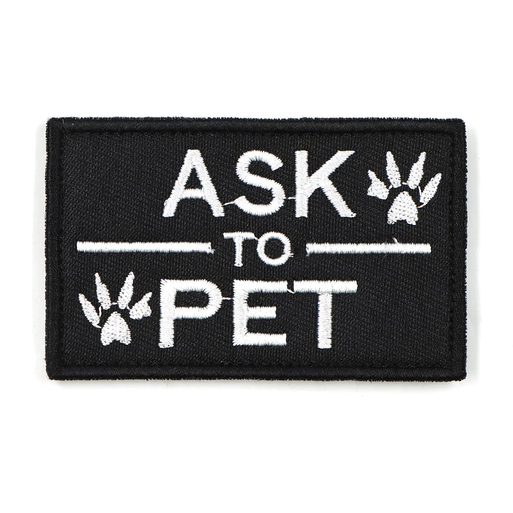 Ask To Pet Patch Black For Harness Pet Safety Accessory...