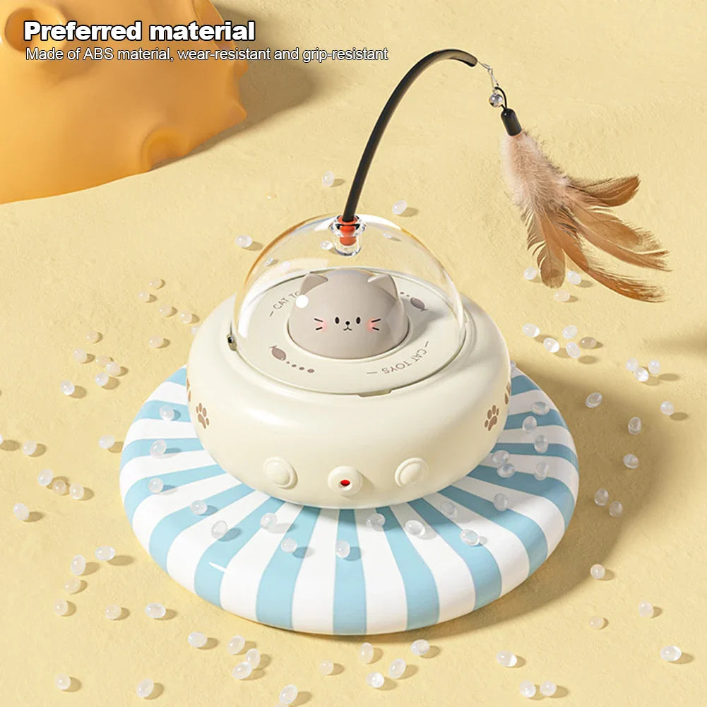 Electric Cat Interactive Toy with Feather Teaser Wand...