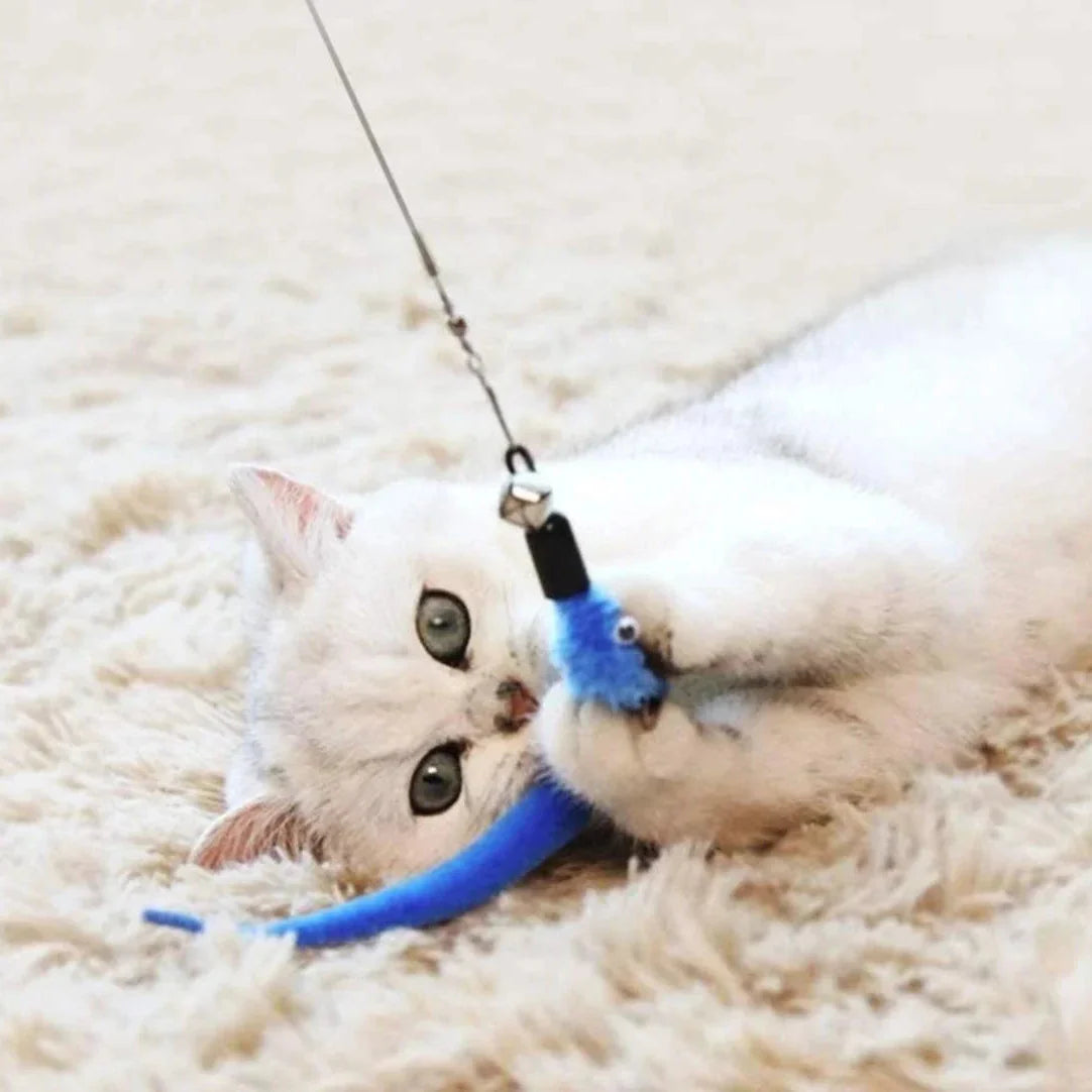 Replacement Cat Feather Toy Set - Retractable Cat Stick...