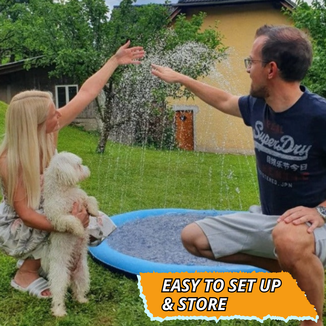 Dog Splash Pad Inflatable Fountain For Pets Backyard...