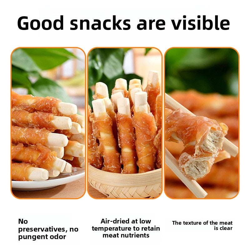 Dog Treats | Chicken-Wrapped Calcium Cheese Sticks for Dogs, 7-Pack Training Rewards