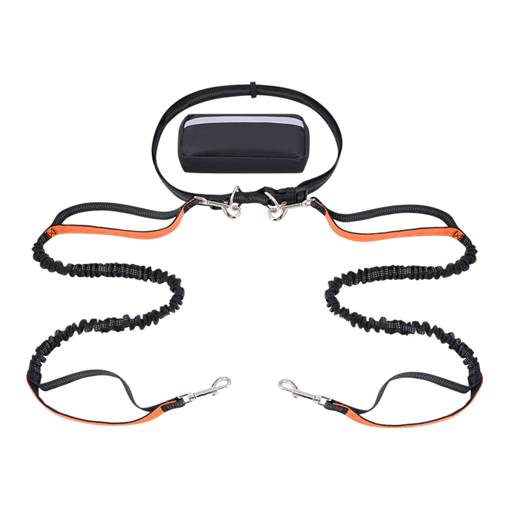Dog Leash Double-Handle Hands-Free Bungee Reflective...