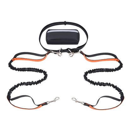 Dog Leash Double-Handle Hands-Free Bungee Reflective...