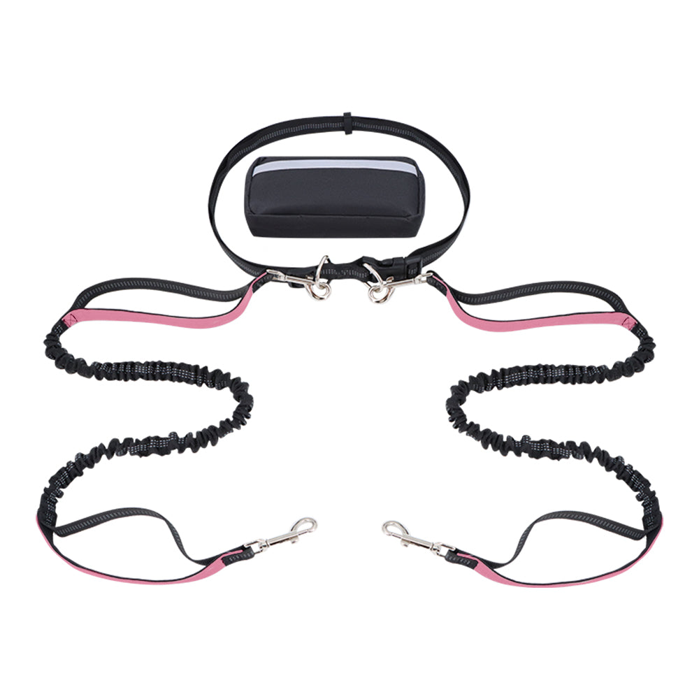 Dog Leash Double-Handle Hands-Free Bungee Reflective...