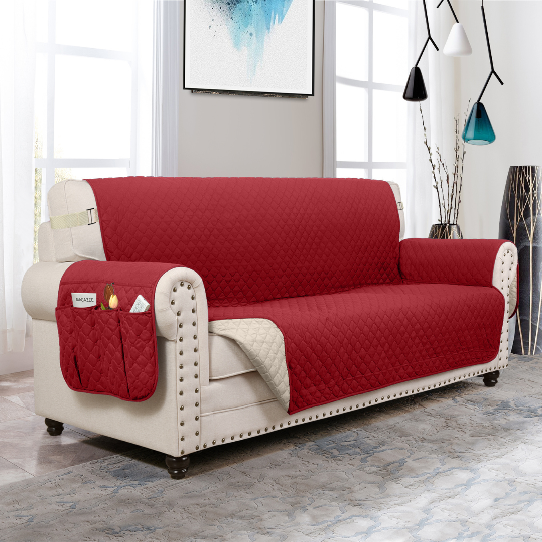 Couch Cover Furniture Protector With Side Pockets And...