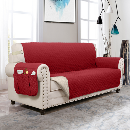 Couch Cover Furniture Protector With Side Pockets And...