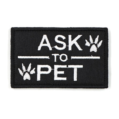 Ask To Pet Patch Black For Harness Pet Safety Accessory...