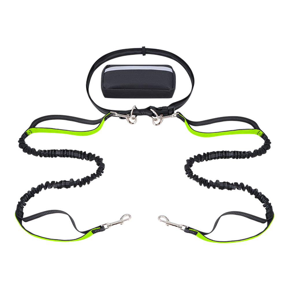 Dog Leash Double-Handle Hands-Free Bungee Reflective...
