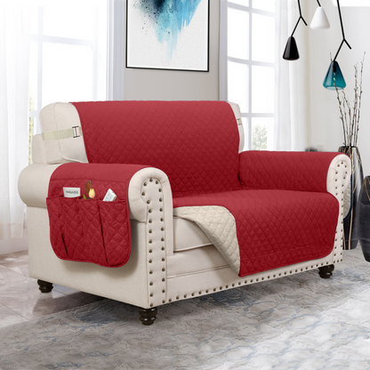 Couch Cover Furniture Protector With Side Pockets And...
