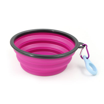 Collapsible Travel Bowl With Clip Silicone Dog Bowl...