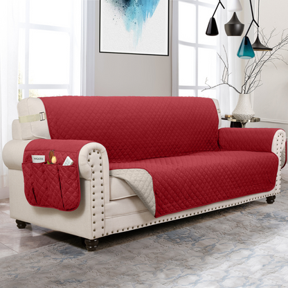 Couch Cover Furniture Protector With Side Pockets And...