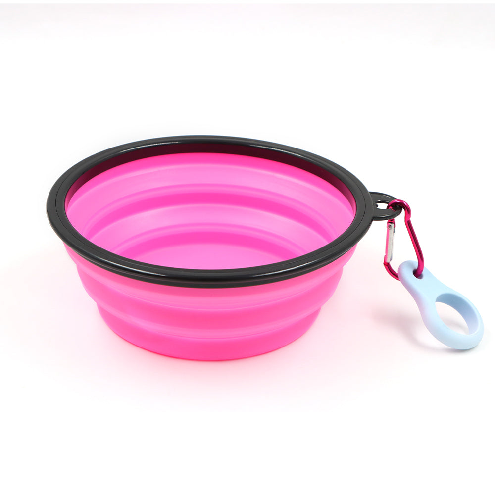 Collapsible Travel Bowl With Clip Silicone Dog Bowl...