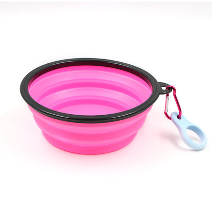 Collapsible Travel Bowl With Clip Silicone Dog Bowl...