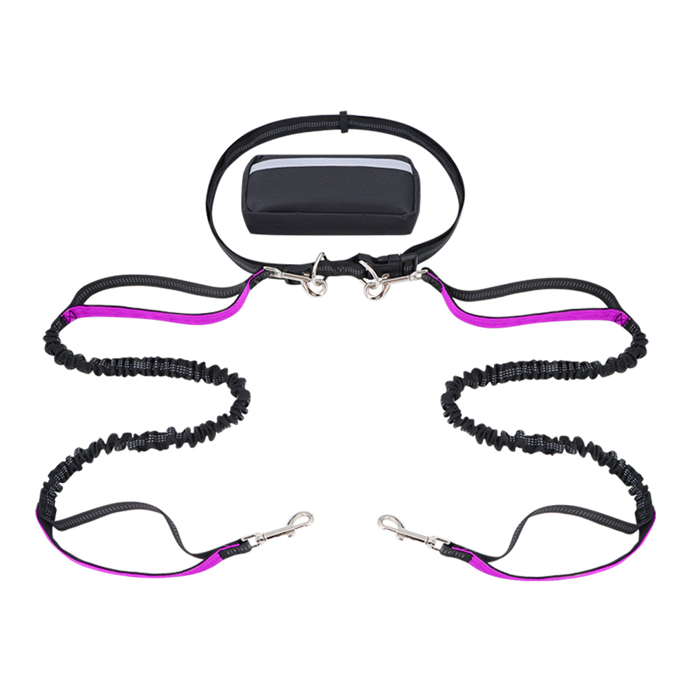 Dog Leash Double-Handle Hands-Free Bungee Reflective...
