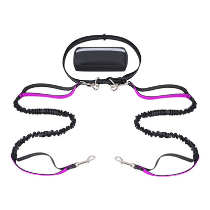 Dog Leash Double-Handle Hands-Free Bungee Reflective...
