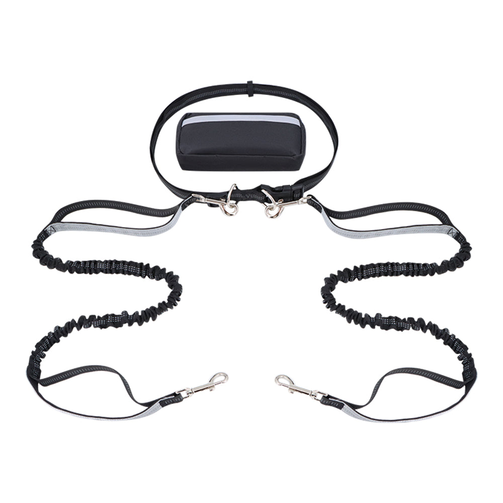 Dog Leash Double-Handle Hands-Free Bungee Reflective...