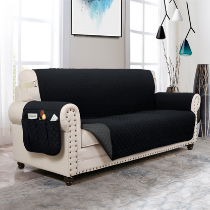 Couch Cover Furniture Protector With Side Pockets And...