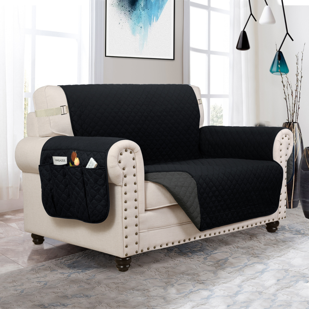 Couch Cover Furniture Protector With Side Pockets And...