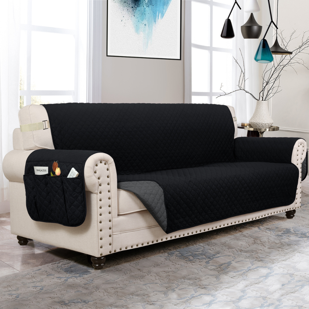 Couch Cover Furniture Protector With Side Pockets And...