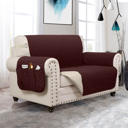 Couch Cover Furniture Protector With Side Pockets And...