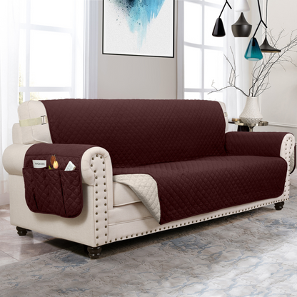 Couch Cover Furniture Protector With Side Pockets And...