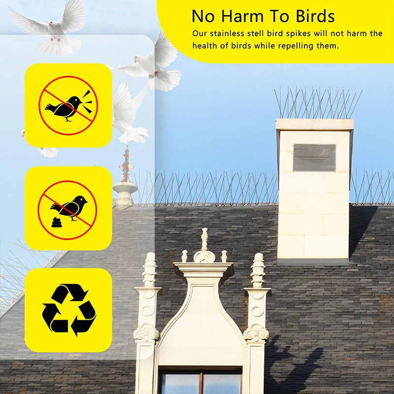 Outdoor Stainless Bird Repeller Spikes