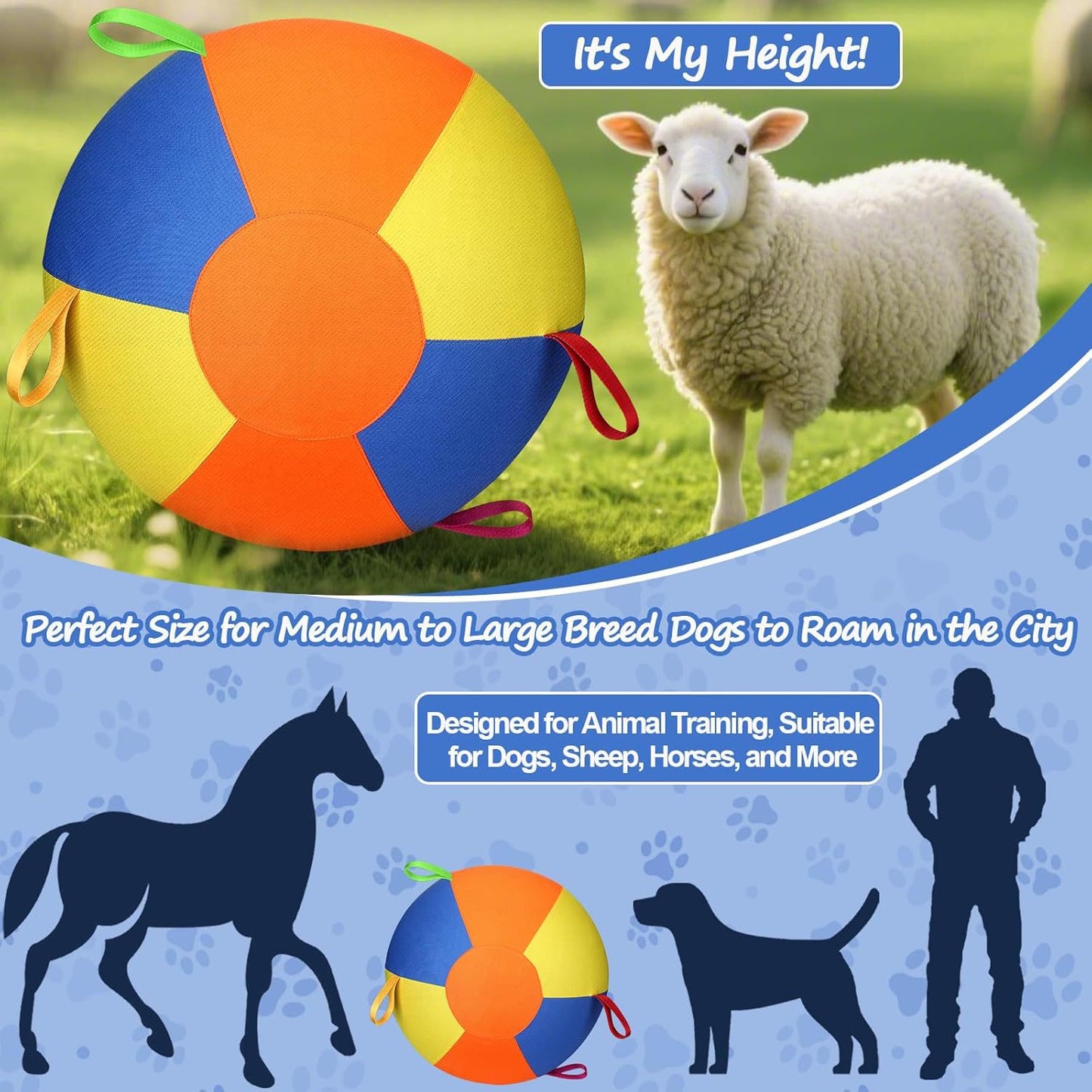 Inflatable Dog Herding Ball – Durable Outdoor Push & Chase Exercise Toy