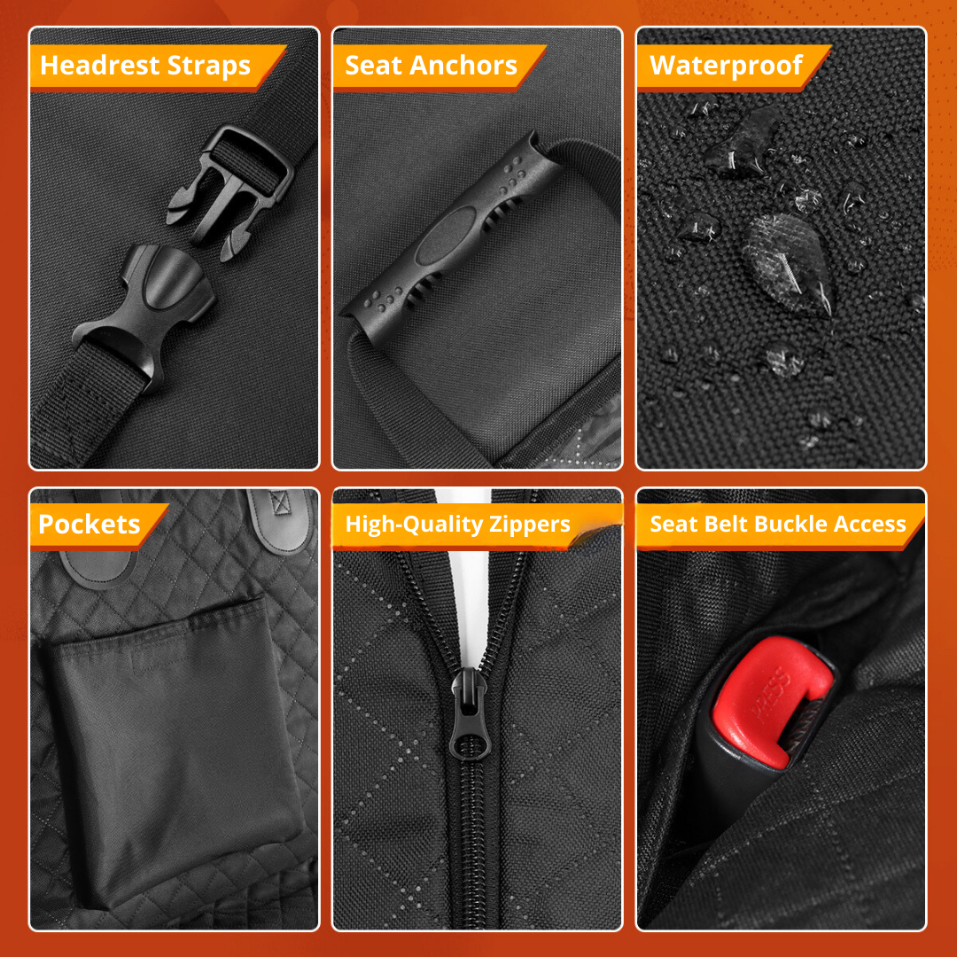 Car Seat Cover Hammock Waterproof Protector With Storage...
