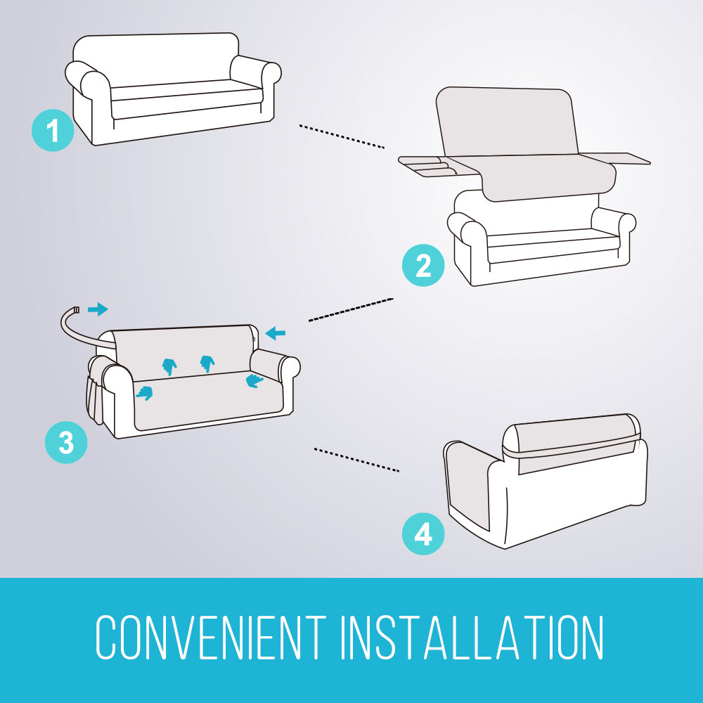 Couch Cover Furniture Protector With Side Pockets And...