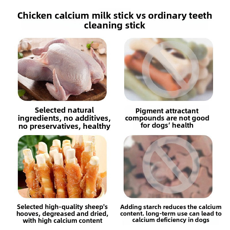 Dog Treats | Chicken-Wrapped Calcium Cheese Sticks for Dogs, 7-Pack Training Rewards