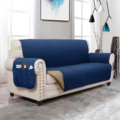 Couch Cover Furniture Protector With Side Pockets And...