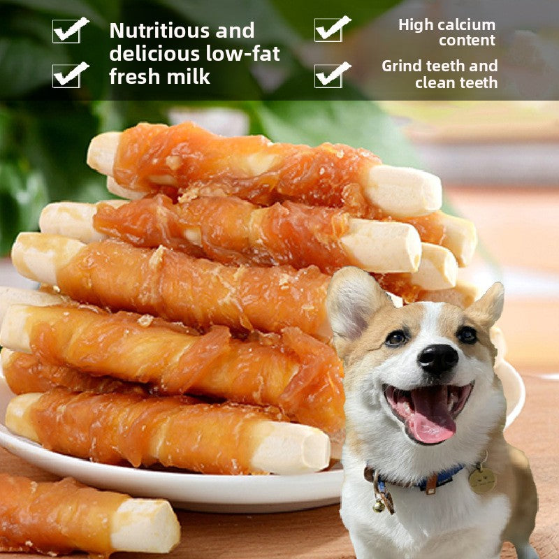 Dog Treats | Chicken-Wrapped Calcium Cheese Sticks for Dogs, 7-Pack Training Rewards