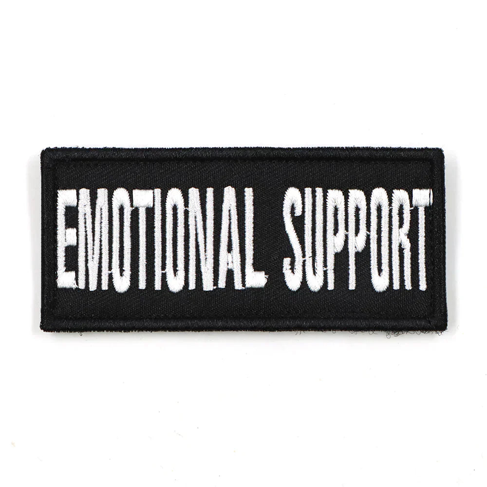 Emotional Support Patch For Harness Black Hook And Loop...