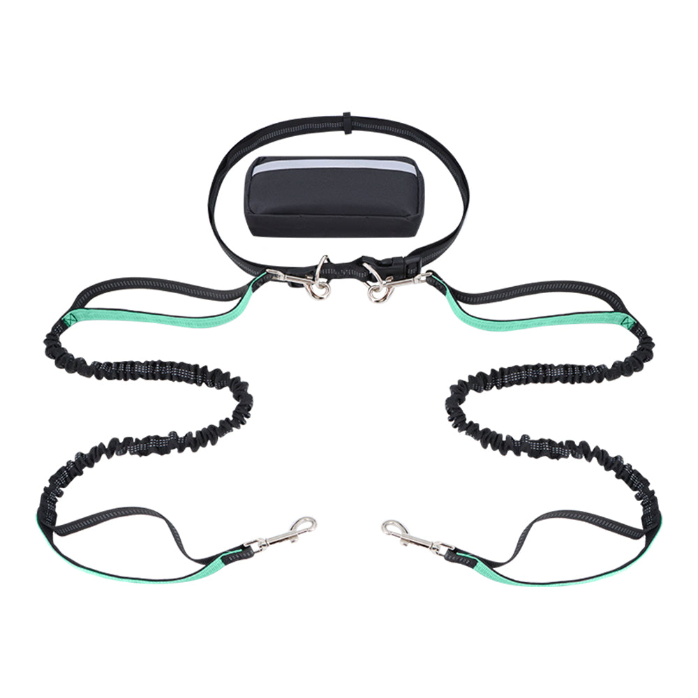 Dog Leash Double-Handle Hands-Free Bungee Reflective...