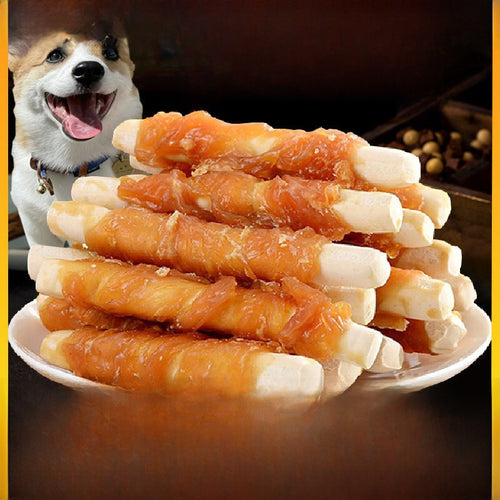 Dog Treats | Chicken-Wrapped Calcium Cheese Sticks for Dogs, 7-Pack Training Rewards
