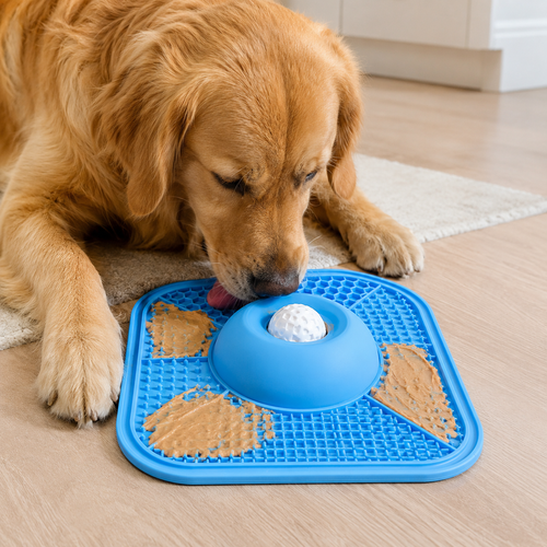 Dog Lick Mat & Slow Feeder Bowl with Spinning Lick Ball, Non-Slip Enrichment Feeding Mat for Dogs | Paws & Unwind