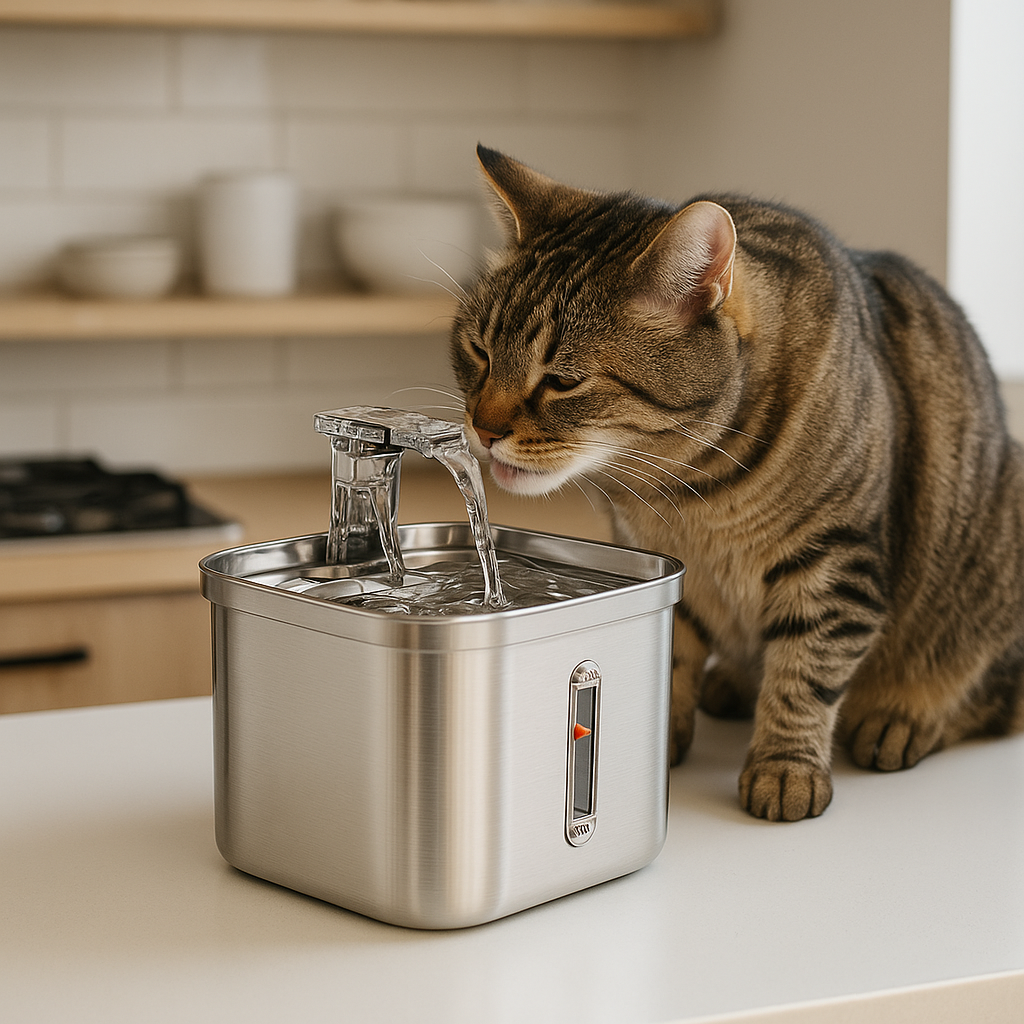 Stainless Steel Automatic Pet Water Dispenser with...