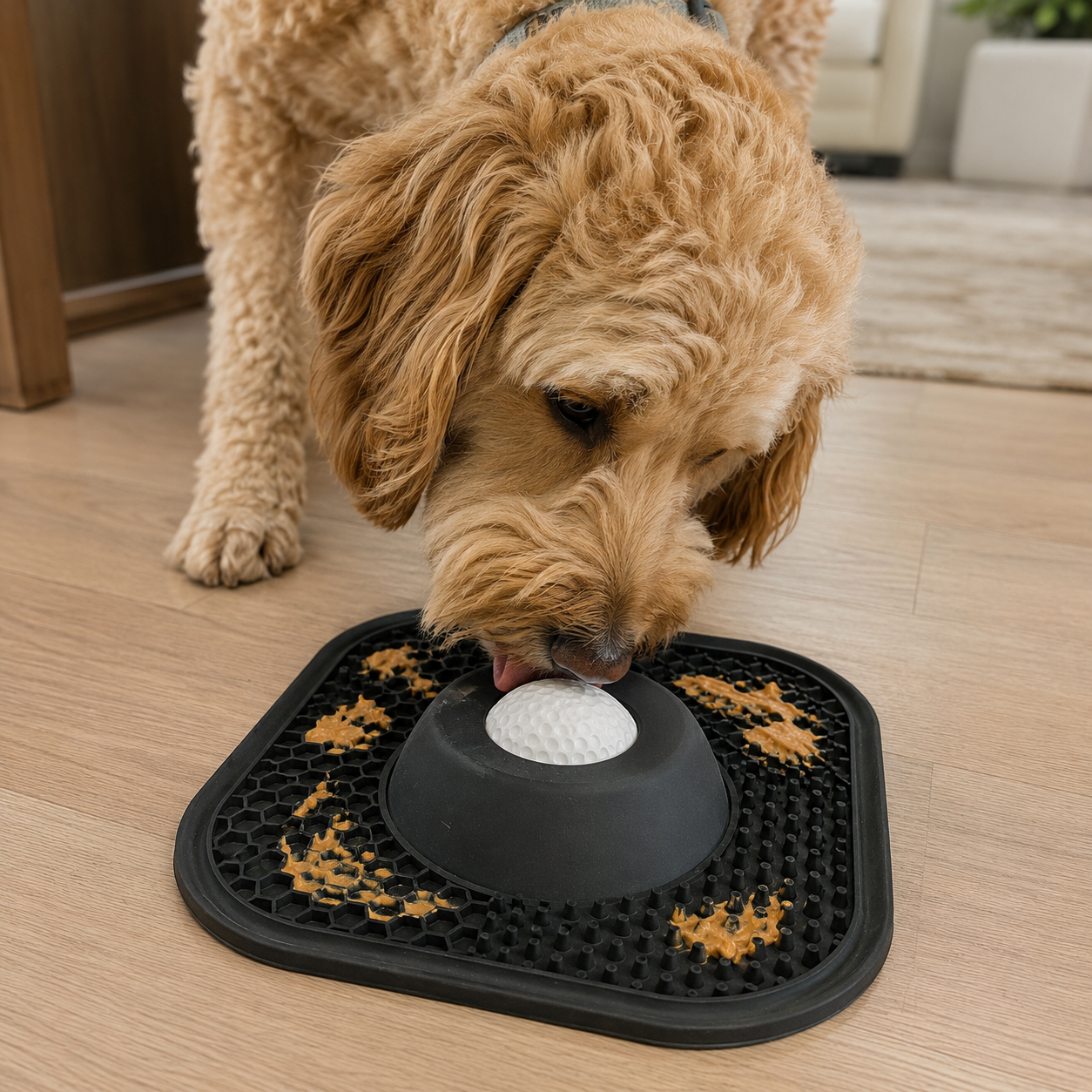 Dog Lick Mat & Slow Feeder Bowl with Spinning Lick Ball, Non-Slip Enrichment Feeding Mat for Dogs | Paws & Unwind