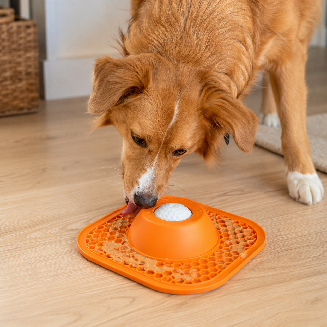 Dog Lick Mat & Slow Feeder Bowl with Spinning Lick Ball, Non-Slip Enrichment Feeding Mat for Dogs | Paws & Unwind