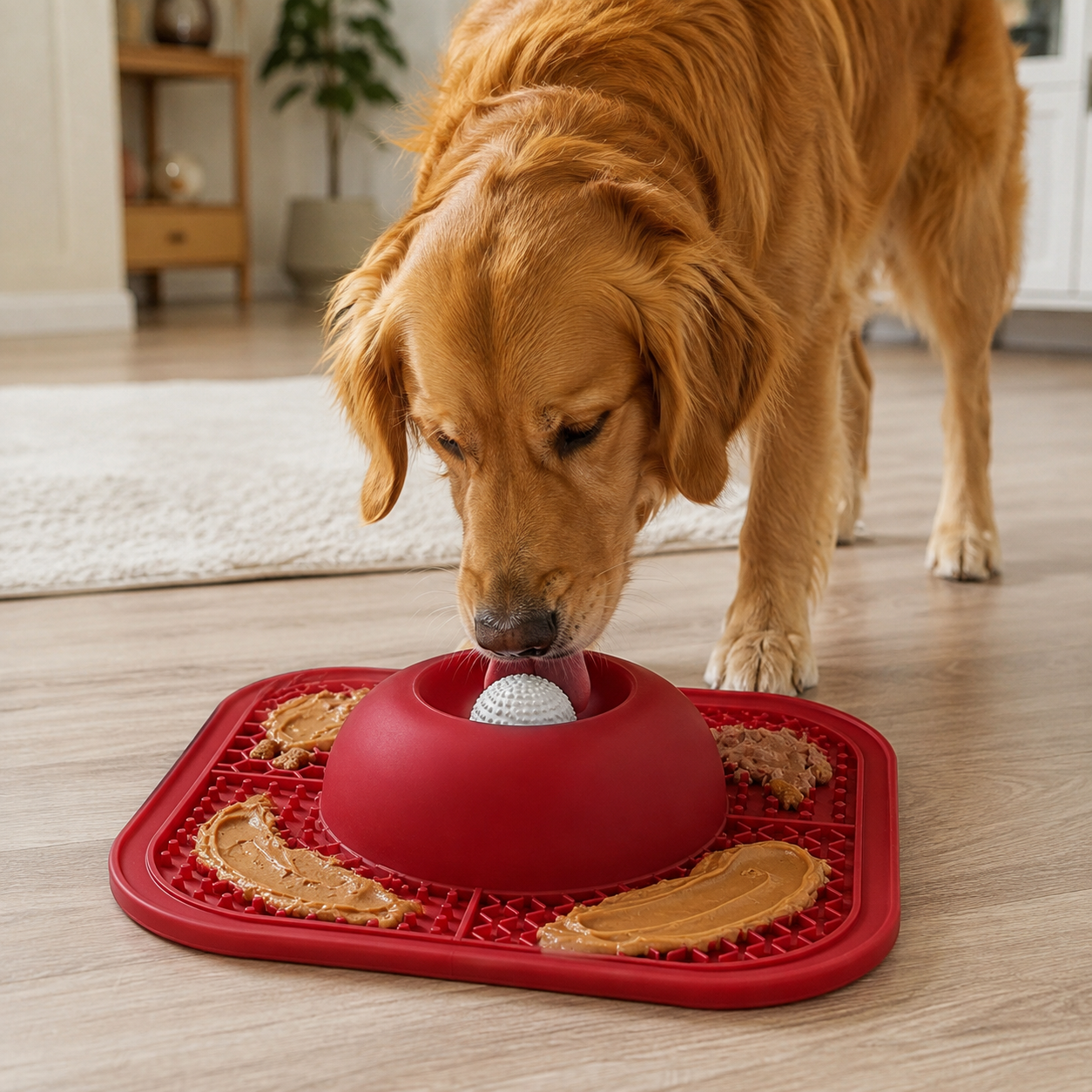 Dog Lick Mat & Slow Feeder Bowl with Spinning Lick Ball, Non-Slip Enrichment Feeding Mat for Dogs | Paws & Unwind