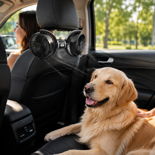 Backseat Car Fans for Pets Dual Cooling With Adjustable...