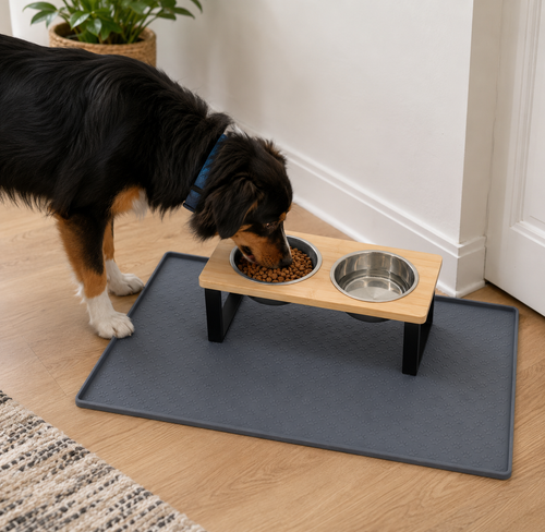 Dog Feeder Mat Non Slip With Raised Edges 15.5 x 23.5...