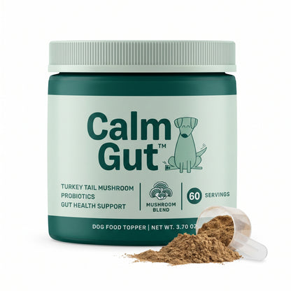 CalmGut™ — Turkey Tail Mushroom & Probiotic Food Topper for Dogs