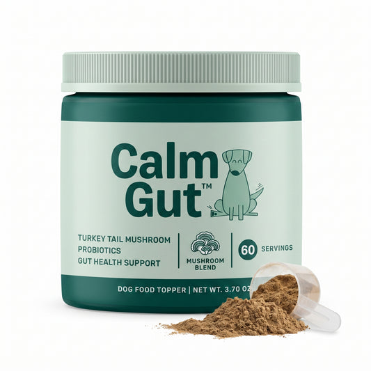 CalmGut™ — Turkey Tail Mushroom & Probiotic Food Topper for Dogs