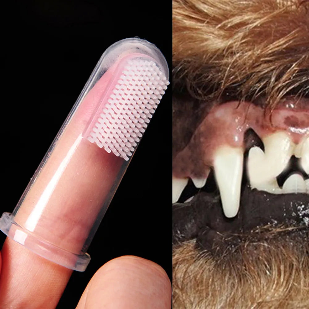 Soft Silicone Finger Toothbrush for Medium Dogs - 5 Pcs...