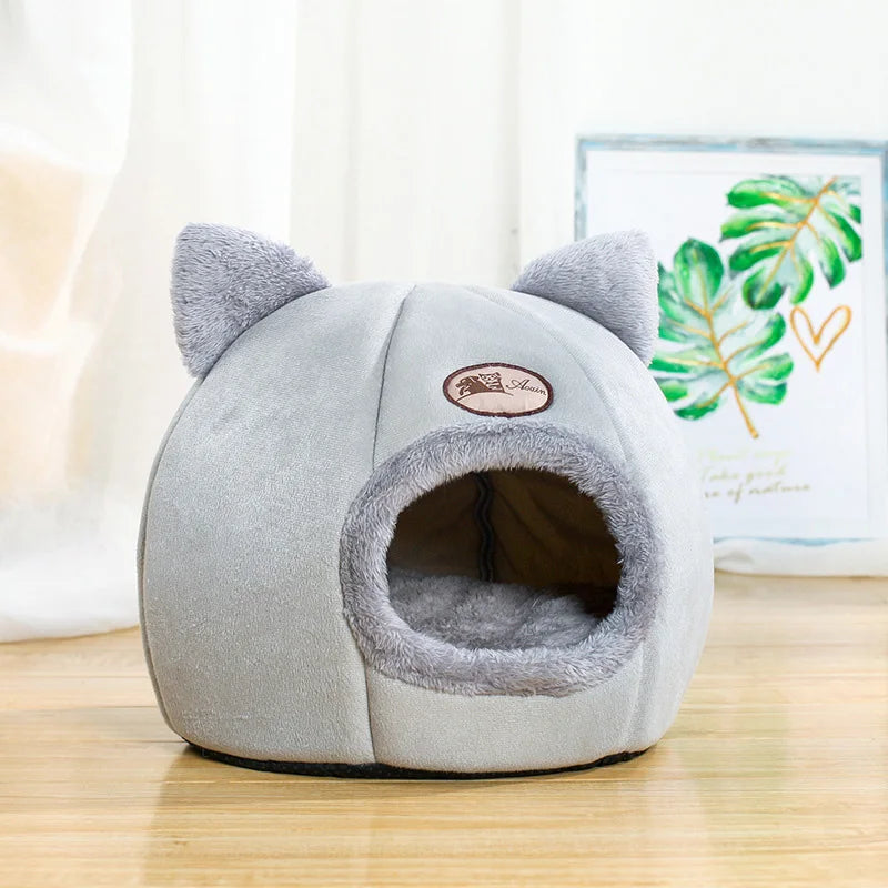 New Deep Sleep Comfort Cat Bed - Cozy Indoor Cave Nest...