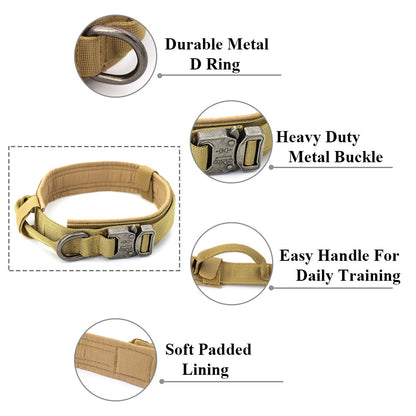 Dog Collar Tactical K9 With Patch Panel Top Handle...