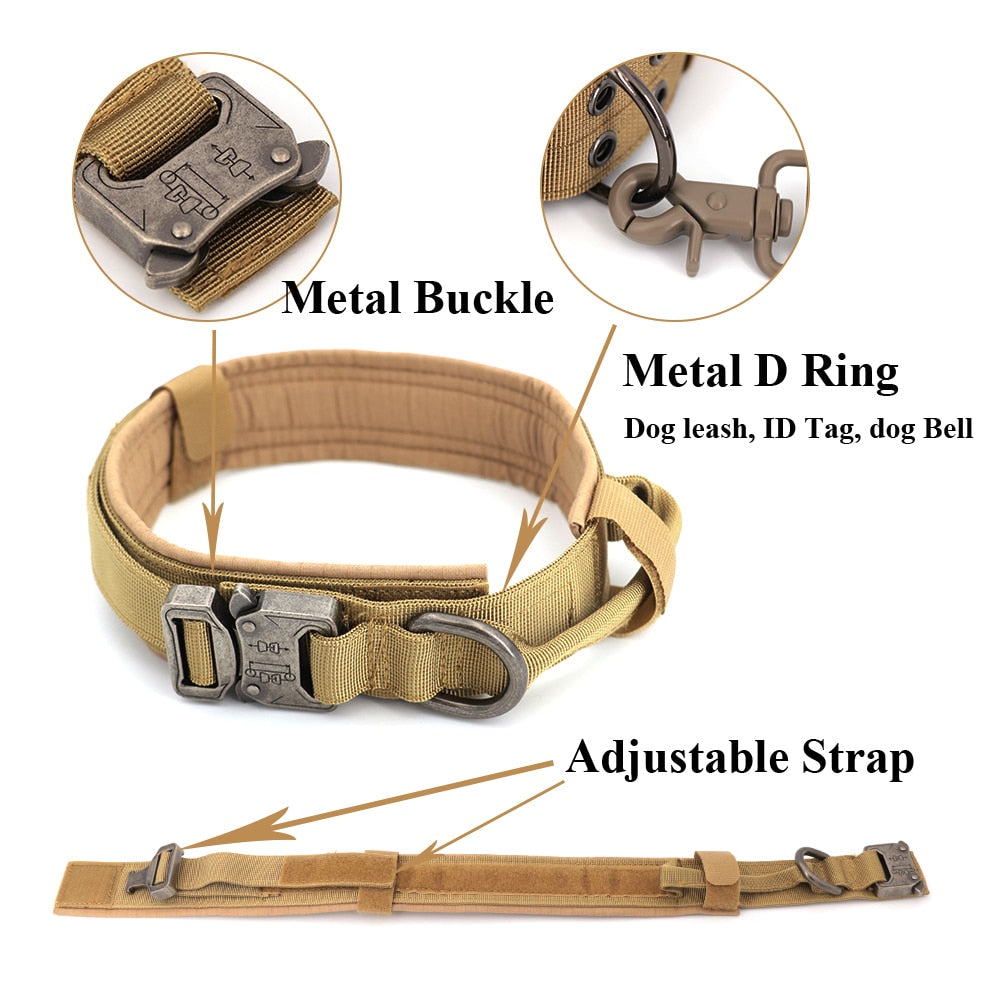 Dog Collar Tactical K9 With Patch Panel Top Handle...