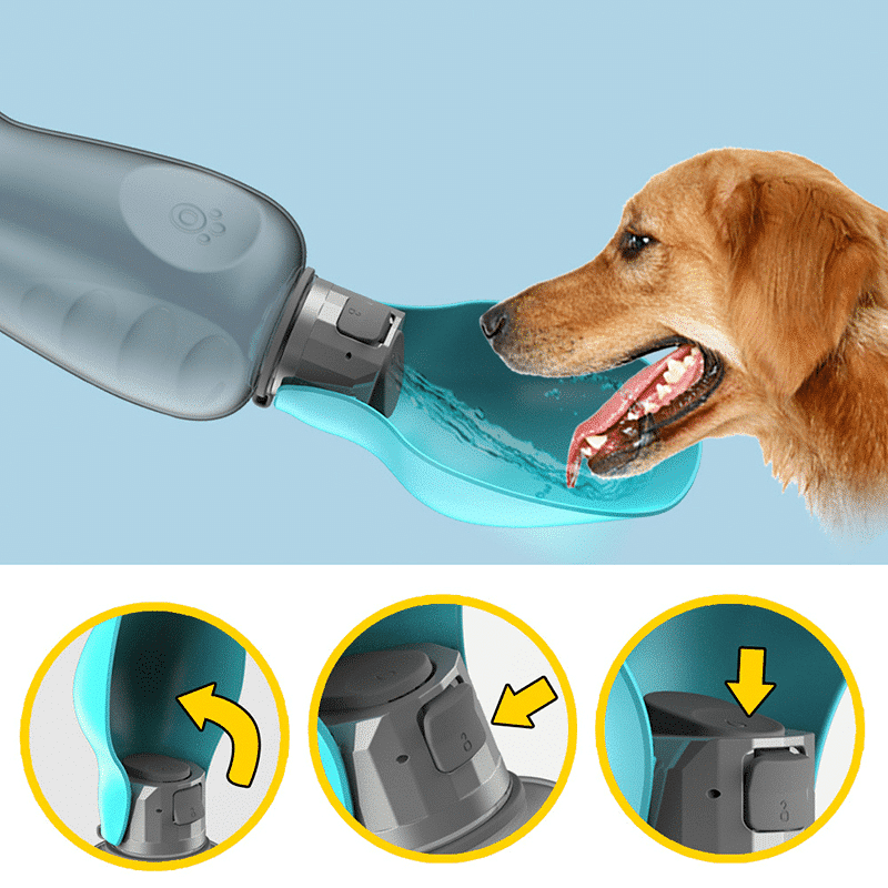 Travel Water Bottle For Dogs With Foldable Leak-proof Bowl,