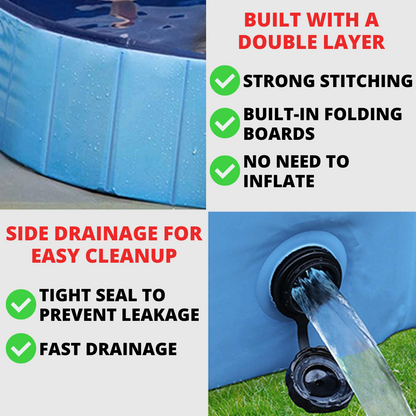 Pop-Up Dog Pool Foldable - Outdoor Bath And Pool For...